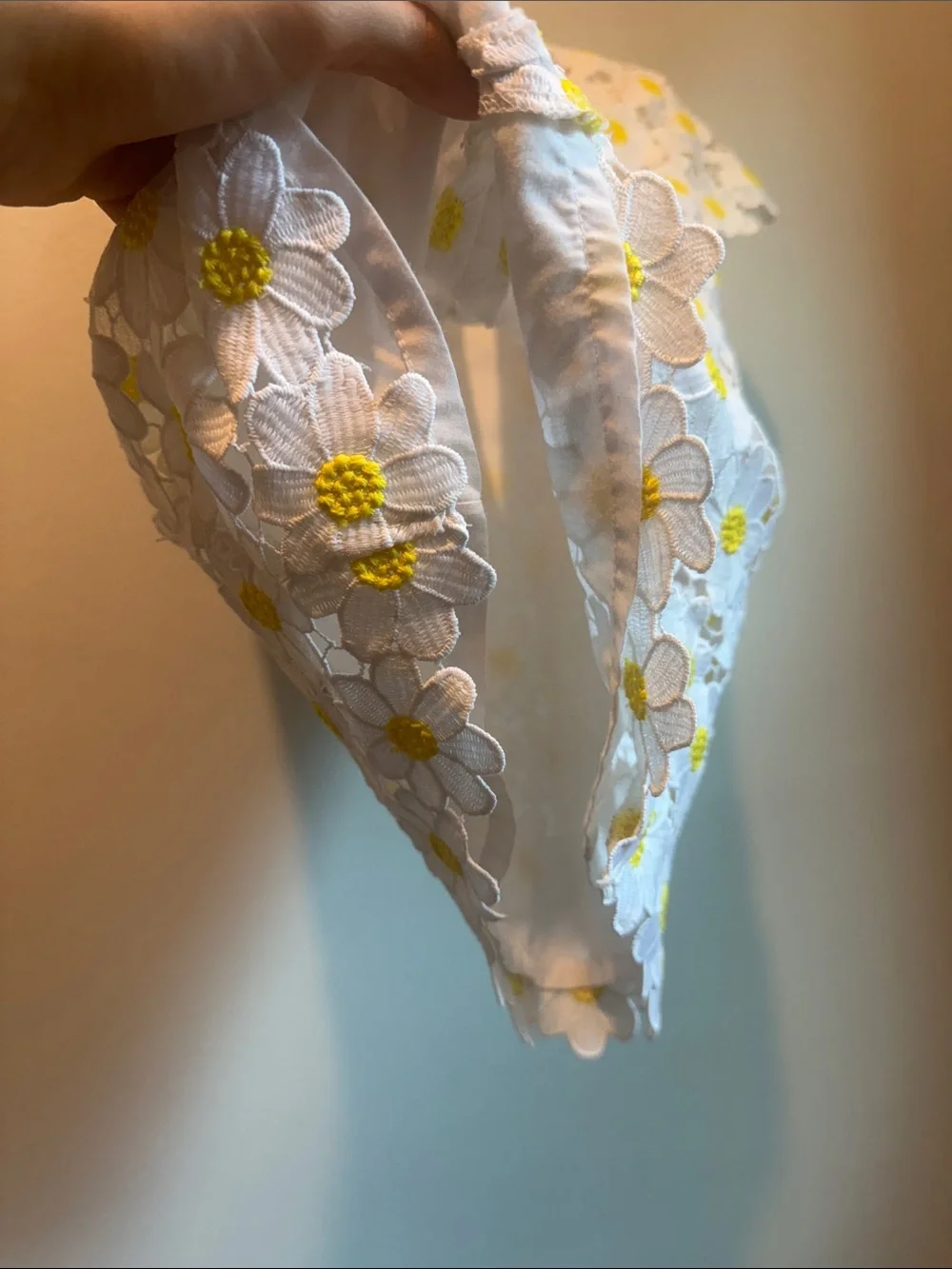 Mayoral 4 Girls White Lace Daisy Dress with Yellow Centers